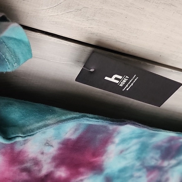 HONEY BRAND Logo Tie Dye T-Shirt Women's Size L NWT - Picture 5 of 6